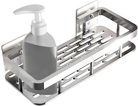 Estanteria Baño, Estanteria Ducha, Sin Taladro, Baldas Pared sin Agujeros, Estante Ducha, Estante Ducha sin Taladro, Accesorios Baño, Organizador Baño, Cocina, Cesta Ducha, Sin Tornillos, Plata.