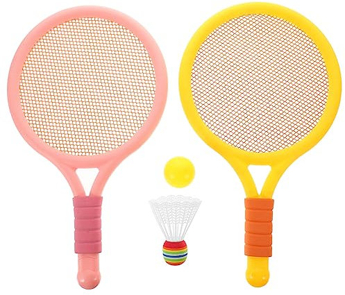 WESIEVYA 1 Set Kinder Badmintonschläger, Doppel Tennisschläger, Eltern Kind Interaktives Indoor Outdoor Sportspielzeug, Eltern Kind Badmintonspielzeug, Badmintonschläger, Kleiner Schläger,