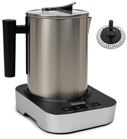 FUNLAVIE Milk Frother, Automatico 4-in-1 Cappuccinatore Montalatte Elettrico, Capacità 150ml Schiuma o 400ml Latte Caldo, Design Diviso, Adatto per Cappuccino, Macchiato, Lavabile in lavastoviglie