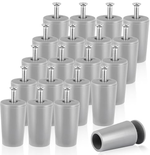 APACALI Pack of 20 roller shutter stoppers, grey, 40 mm plastic roller shutter stop stop for roller blind with screw and disc, roller shutter stopper, suitable for roller shutter armour slats