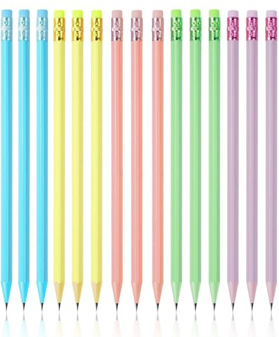 HRLORK 15 PCS HB Pencils with Eraser 5 colors Pencils for Drawing Sketching Writing School Home-Style 02