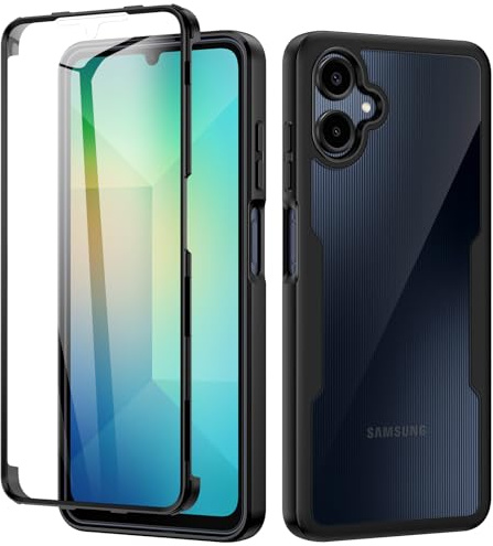 seacosmo for Samsung A06 Case, Galaxy A06 Cover with Screen Protector Black