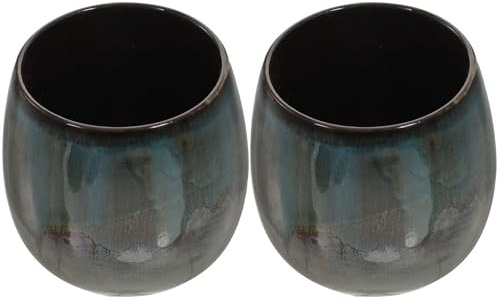 GALPADA Tazza da Caffè in Ceramica 80ml Set da 2 Pezzi per Espresso e Tè, Coppa da Vino Creativa per Casa e Ristorante, Design Delicato e Uso Versatile per Bevande Calde e Stile Casuale