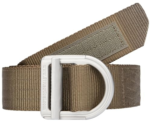 5.11 Tactical Trainer Belt, 1.5 for Men or Women, Stainless Steel Buckle, Converts to Tie Down/Harness, Nylon, Style 59409, Tundra, Small