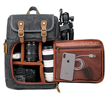 DSLR Camera Sac à Dos en Toile de Grande Capacite Avant Ouverte étanche Antichoc SLR/DSLR Camera Sac à Dos Camera Sac de Voyage Sac de caméra Professionnelle