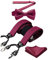 HISDERN Weinrot Hosenträger und Fliege Set für Herren Einstecktuch Y Style hosenträger Plaid mit 6 Starken Clips Einstellbar für Anzug