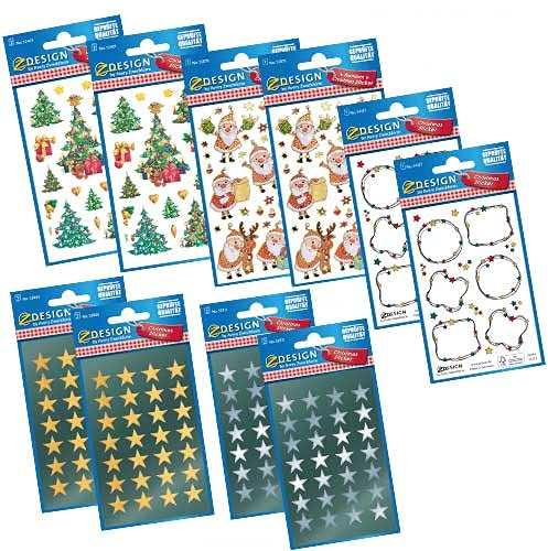 Avery Italia Etiketten-Set für Weihnachten, 5 Motive, je 2 Stück, 10 Stück