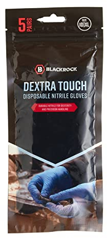 Blackrock Disposable Gloves, 10 Pack, Nitrile Disposable Gloves, Medical, Food Safe, Latex Free, Surgical, Tattoo, Non-Sterile, First Aid, Painting, Blue, Skin Safe, PPE - Size Large/XL