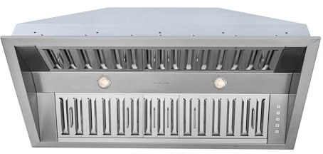 Hauslane Range Hood Insert 40 Inch Pro-Style - Stainless Steel Built-In Vent with 800 CFM Suction, Quiet Operation, LED Lights, 3-Speed Fan, 21 Deep, Ducted/Ductless Convertible for Insert Mount