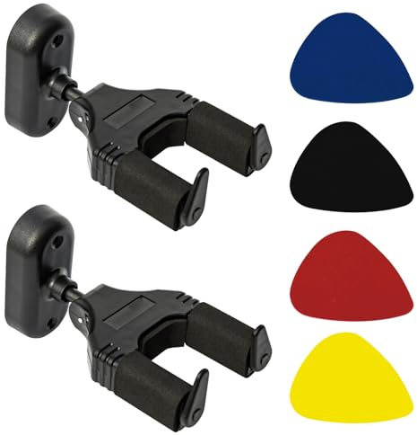 Soporte de Guitarra de 2 Piezas con 4 Púas - Montado en Pared, Colgante