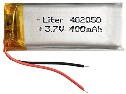 Akku 402050 LiPo 3.7V 400mAh 1.48Wh 1S 5C Liter Energy Battery para Electrónica Recargable teléfono portátil vídeo smartwatch reloj GPS - No Apta para Radio Control 52x20x4mm (400mAh|402050)