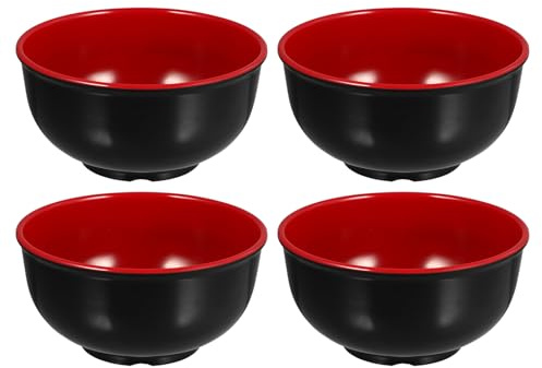 Hemoton Juego de 4 cuencos de sopa ramen de cerámica multiusos para fideos, ensaladas, arroz, microondas y lavavajillas, para comidas frías y calientes