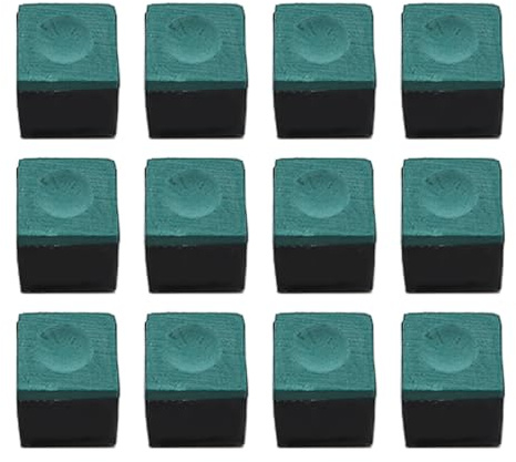 Hsthe Sea Gesso per Stecche da Biliardo, 12 Pezzi, Accessori per Tavolo da Biliardo, Completo per Giocatori di Biliardo Professionisti, Appassionati, Sport Domestici (Verde)