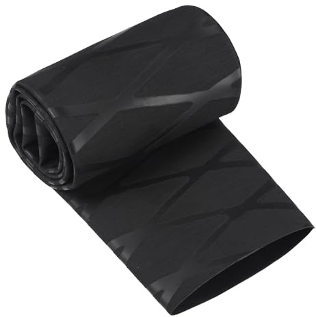 Unifizz Tubo termorretráctil para empuñaduras de caña de pescar, mango de 45 mm de diámetro, 73 mm, ancho plano, relación 2:1, funda de cable de tubo retráctil, 0,5 m, color negro