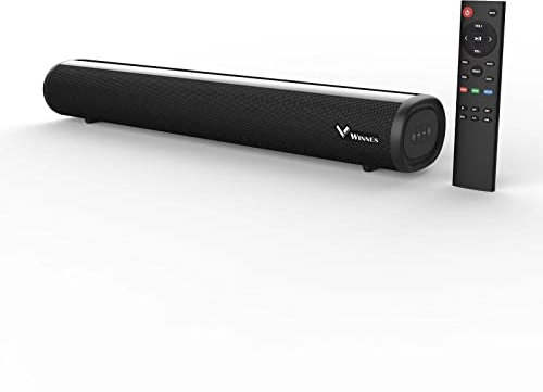 TKMARS Mini Barre de Son TV 50cm Bluetooth Petite Bar de Son Filaire pour PC, Gamer, Vidéoprojecteur, 3D Surround Sound, Soundbar Home Cinéma Enceinte avec Télécommande/HDMI/Optique/RCA/AUX/USB
