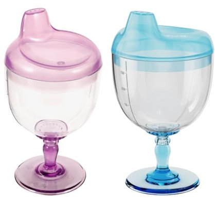 TOYANDONA 2stücke Sippy Cup Aus Kunststoff Auslaufsicherer Kleinkindbecher Transparenter Becher Mit Deckel Trinkflasche Für Junge Mädchen Für Saft Milch Und Getränke