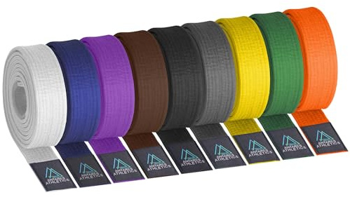 Antares Athletics BJJ Belt for Men & Women Brazilian Jiu Jitsu Belt with Ranking Stripes Sleeve Bar Kids Jiu Jitsu Gi Belt (Grey, K2)