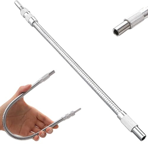 Bendy Drill Bit Extension, 200mm 1/4 Inch Flexible Screwdriver Bit Holder Electronic Screwdriver Drill Extension Attachment, Magnetic Screwdriver Flexible Drill Shaft