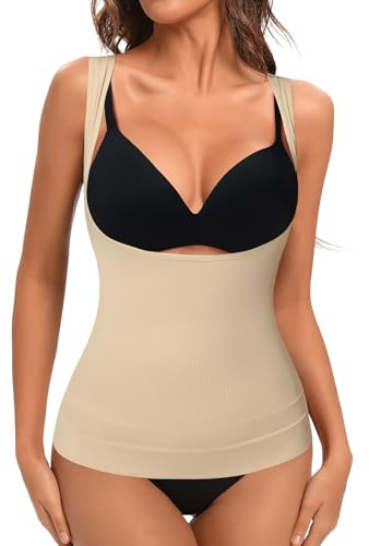 Joyshaper Shapewear Tank Top for Women Open Bust Tummy Control Body Shaper Tops Waist Trainer Slimming Camisole Compression Vest