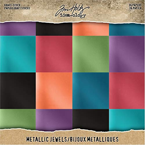 Tim Holtz, Advantus Kraft-Stock Mtllic Jewels Printed Paper, metallic