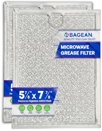 Bagean Microwave Filter Replacement 7.92” x 5.94” Compatible with 5303319568 Frigidaire Microwave Filter - Aluminum Mesh Grease Screen - Freshens & Filters Kitchen Air in Over the Oven Vent Fan (2-Pk)