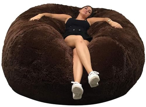 bananair - Sitzsack XXL mit Füllung für Erwachsene - Ultra Weich und Bequem mit Schaumstoff Füllung - Maschinenwaschbarer Bezug - Giant Bean Bag Chair, Sofa, Bed, Couch (140 cm, Schokolade)