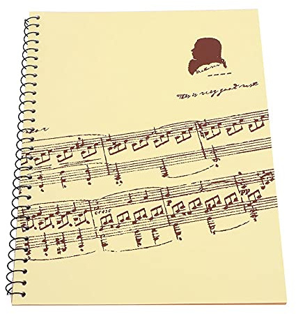 Quaderno con Rilegatura a Spirale Taccuino di Musica Copertina Note Musicali Quaderno di Musica Pentagramma Carta 50 Pagine Carta Manoscritti Musicali Comporre Musica(Colonna Sonora Gialla)