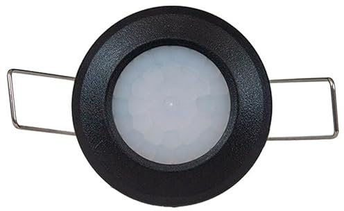 Sensor de Movimiento 360º empotrable Mini Negro, Ideal para Control de iluminación y Seguridad en Espacios reducidos.