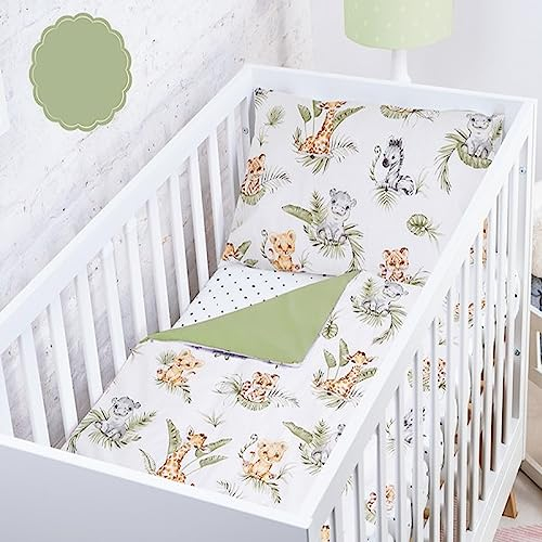 BABYSAFE Juego Funda Nórdica Cuna 100x135 y Funda Almohada 40x60 Coordinada, 100% Algodón Certificado Oeko-Tex - Hecho en Europa, Suave, Transpirable y Seguro para Bebés y Niños