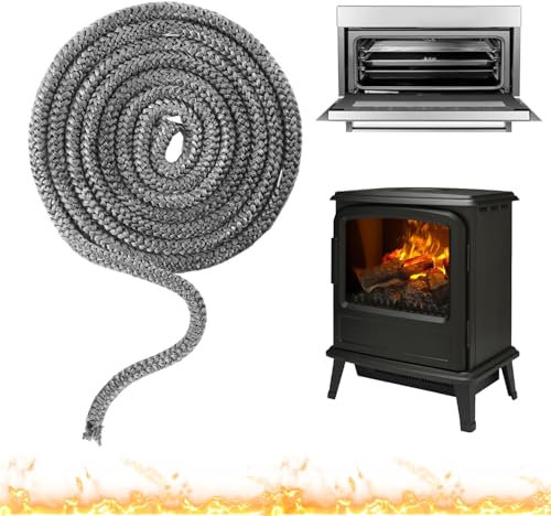 Joint Insert Cheminée 10mmx 2.5m Joint Vitre Insert Cheminée Joint de Cheminée Insert Joint Poele a Bois 10mm Joint pour Poele a Bois Joint en Fibre de Verre pour Cheminée (Φ 10mm x 2.5m)