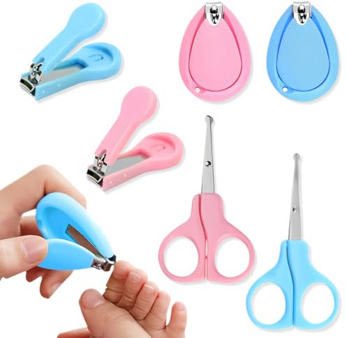 CATOR Baby-Nagelknipser, 6 Stück baby nagelset, Baby-Nagelknipser für Neugeborene, Anti-Rutsch-Design, Baby-Nagelschere, Baby-Nagelschneider für Neugeborene, Kleinkinder, Babys und Kinder
