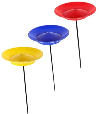SUPVOX Set 3 Pezzi Piatti da Giocoleria con Bastoncini, Giocattoli da Circo e Adulti, Materiale Leggero per Spettacoli Circensi, Eventi Sportivi e Allenamento Sensoriale