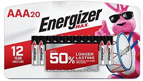 Energizer MAX AAA Batteries (20 Pack), Triple A Alkaline Batteries