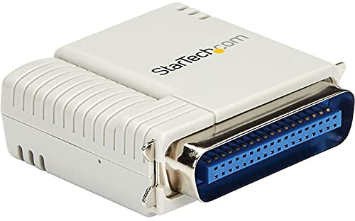 StarTech.com PM1115P2 1-Port 10/100 Mbps Parallel Network Print Server, Fast Centronics Ethernet Printer Server Adapter, Windows 10