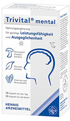 TRIVITAL mental: Für geistige Leistungsfähigkeit und Ausgeglichenheit, vegan, lactosefrei, glutenfrei, 56 Kapseln