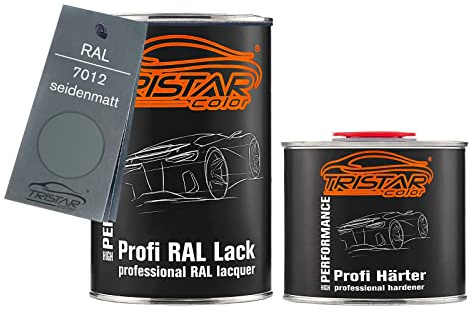 TRISTARcolor RAL 7012 Basaltgrau seidenmatt 2K Autolack 1,5 Liter / 1500 ml Dose inkl. Härter