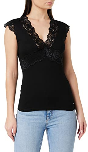 Morgan Top tirantes anchos con encaje Negro TP