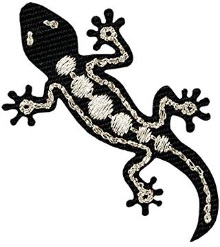 kA Applikationen - Tiermotive - aufbügelbar Echse schwarz/Silber 1 St