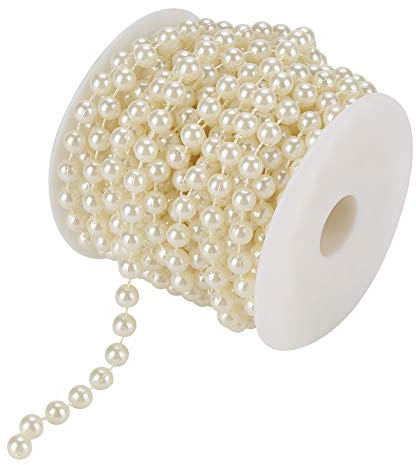 Perlenkette Deko, 10M 8mm Perlenband Perlenkette Girlande Kunstperlen Perlen für Home Party Perlenhochzeit Deko