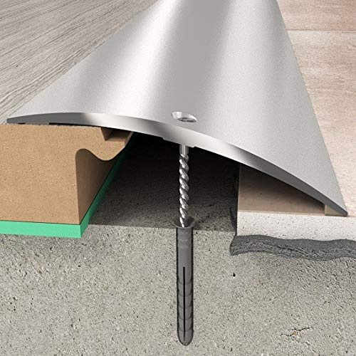 PROVISTON | Övergångsprofil med höjdjustering | 70 x 1860 mm | aluminium | metallprofil | golvprofil | övergångsskena | borrad | silver | 1 profil