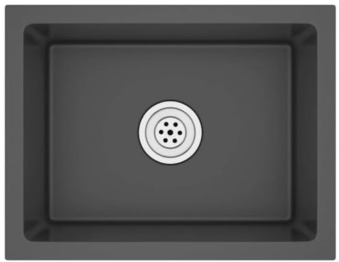 vidaXL Handmade Kitchen Sink - Black Stainless Steel with Satin Finish, Anti-Condensation, Mould Proof, Lead-Free, Corrosion Resistant with Quick Flow X-Flume Design