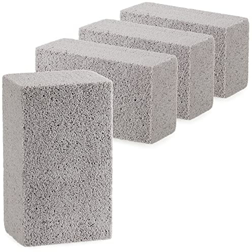 com-four® Piedra de Limpieza de Parrilla 4X - Piedra pómez para Limpiar Varias Superficies - raspador de ollas Reutilizable - Piedra de Limpieza (04 Piezas - Piedra para Limpiar Parrillas)
