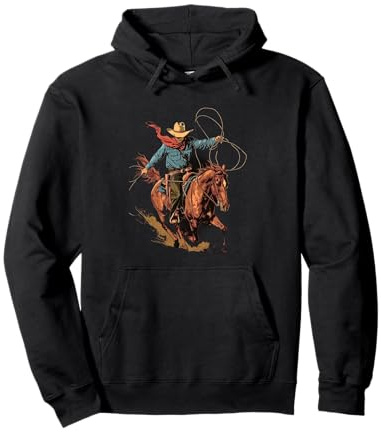 Équitation Rodéo Cowboy Lasso Cavalier Équitation Sweat à Capuche