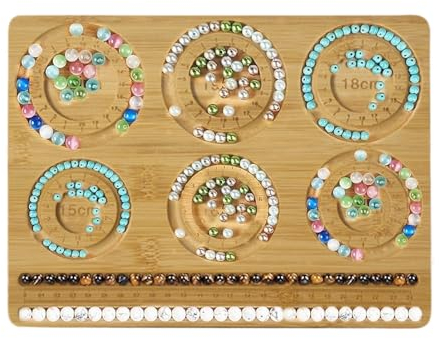 Perlenbretter für Schmuckherstellung, Armbandperlenbrett, Schmuckperlenbrett, Holzarmband-Perlenbrett für Armbänder, Schmuckherstellung, Webwerkzeug, Zubehör, Tellerdesign, Tischgröße, Zifferblatt