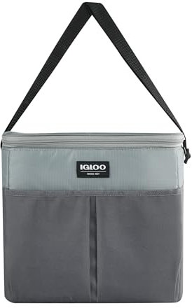 IGLOO HLC12 Kühltasche Essentials in elegantem Grau mit Schultergurt, 8 L, passend für 12 Dosen