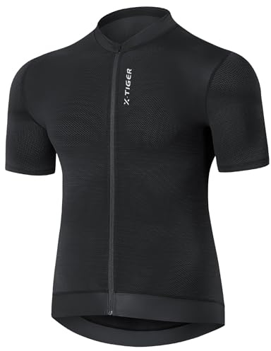 X-TIGER Maglia da Ciclismo Uomo Estiva Maglie Bici Abbigliamento Ciclista Maglietta MTB Bikes Maniche Corte Mountain Bike T Shirt con 4 Tasche Traspirante Riflettente Asciugatura Rapida