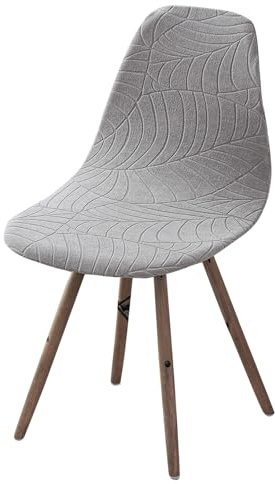 Meigeh Coprisedie Scandinave da Pranzo Elasticizzati Fodera per Sedia Scandinava a Forma Curva Grigio Chiaro 6 Pezzi