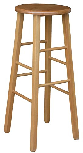 okaffarefatto zimbardi costanza Sgabello di legno con seduta rotonda h80 cm in noce chiaro gamba dritte