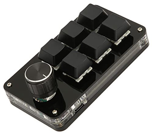 Mini Teclado para Juegos, Teclado para Juegos RGB de 6 Teclas Y Teclado Mecánico con Cable Bluetooth, Mini Interfaz Micro USB Teclado Mecánico para Juegos con una Sola Mano de 6 Teclas Teclas Macro de