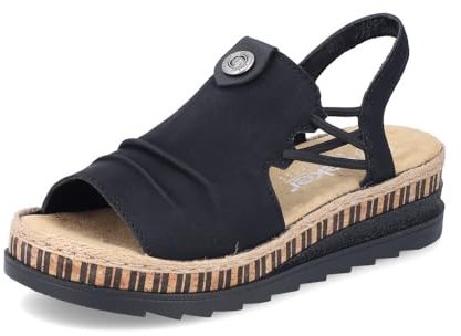 Rieker Antistress Womens Black Sandal - Size 6 - Black
